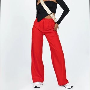 Princess Polly Archer Pants Red